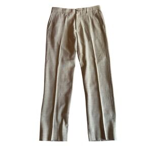 Zanella Noah Mens Beige Wool Linen Blend Stretch Dress Pants Trousers Size 34